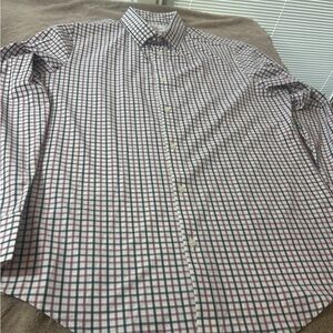 MIZZEN + MAIN Shirt Mens XL Trim LEEWARD White Blue Purple Plaid Button Up Dress